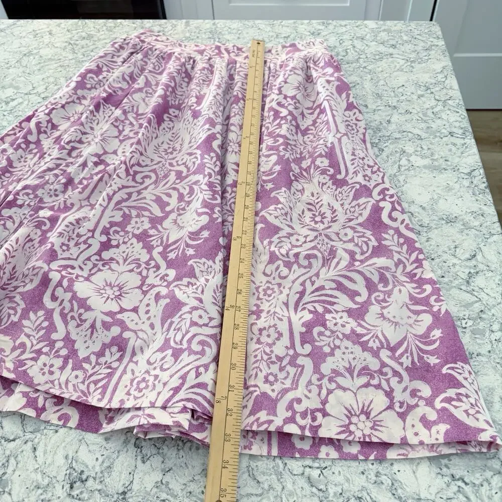 Abercrombie & Fitch LP Midi Skirt Large Petite Lavender White Pockets
